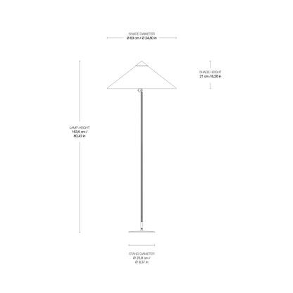 Tynell Floor Lamp - line drawing.