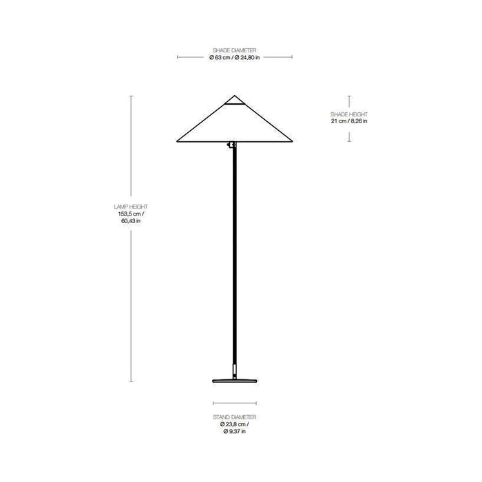 Tynell Floor Lamp - line drawing.