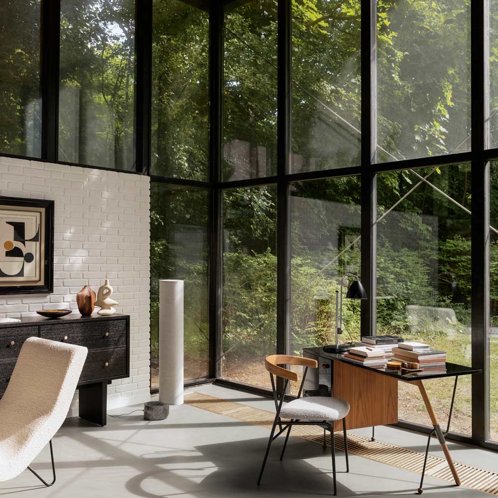 Unbound LED Floor Lamp in living room.