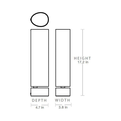 Unbound LED Table Lamp - line drawing.