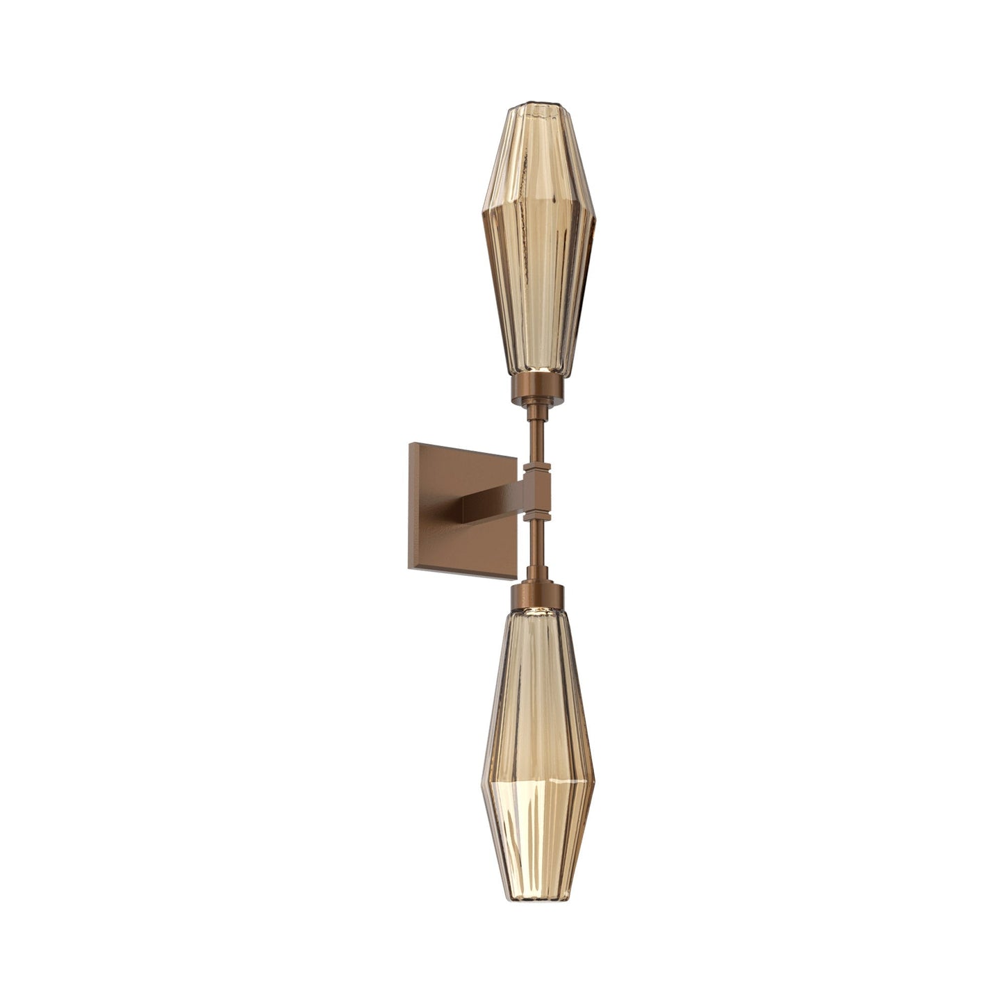 Aalto Double LED Wall Light in Burnished Bronze/Bronze Blown Glass.