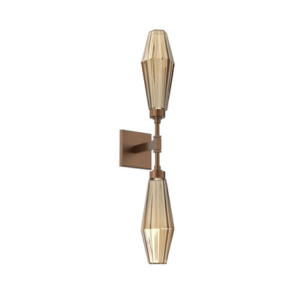 Aalto Double LED Wall Light in Burnished Bronze/Bronze Blown Glass.