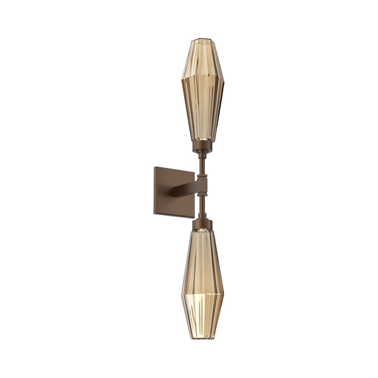 Aalto Double LED Wall Light in Flat Bronze/Bronze Blown Glass.