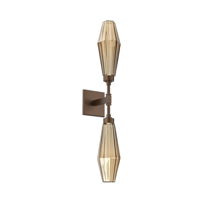 Aalto Double LED Wall Light in Flat Bronze/Bronze Blown Glass.