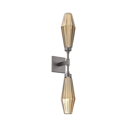 Aalto Double LED Wall Light in Graphite/Bronze Blown Glass.