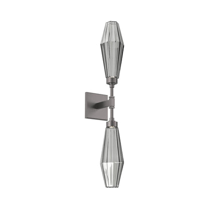 Aalto Double LED Wall Light in Graphite/Smoke Blown Glass.