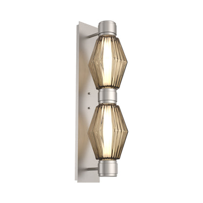 Aalto Mandrel Double LED Wall Light in Beige Silver/Bronze Blown Glass (White Metal).