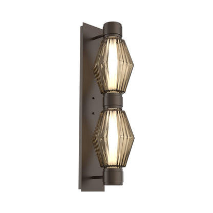 Aalto Mandrel Double LED Wall Light in Flat Bronze/Bronze Blown Glass (Metal In Matching Finish).