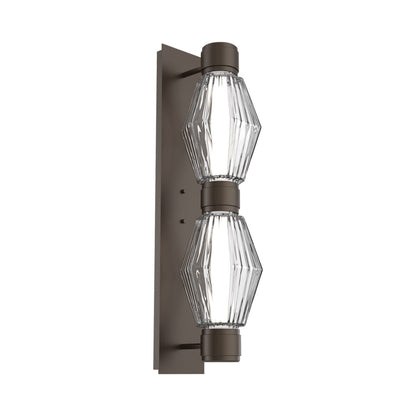 Aalto Mandrel Double LED Wall Light in Flat Bronze/Clear Blown Glass (White Metal).