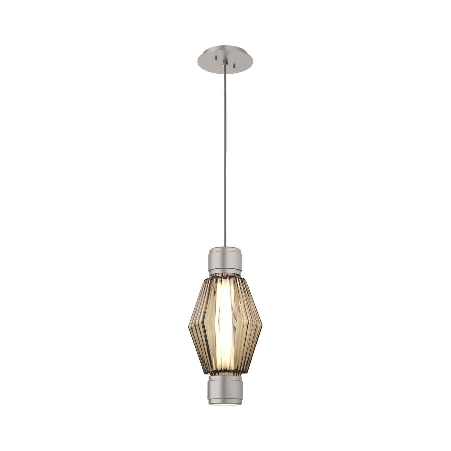 Aalto Mandrel LED Pendant Light in Beige Silver/Bronze Blown Glass.