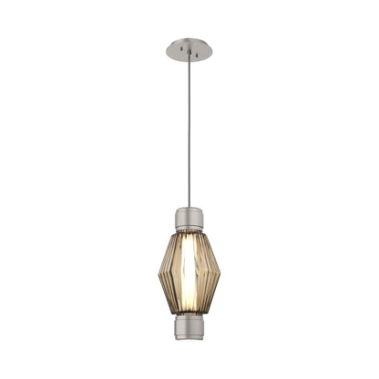 Aalto Mandrel LED Pendant Light in Beige Silver/Bronze Blown Glass.