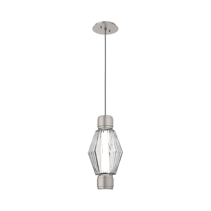 Aalto Mandrel LED Pendant Light in Beige Silver/Clear Blown Glass.