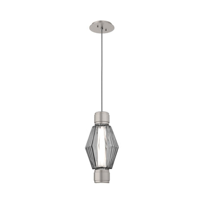 Aalto Mandrel LED Pendant Light in Beige Silver/Smoke Blown Glass.