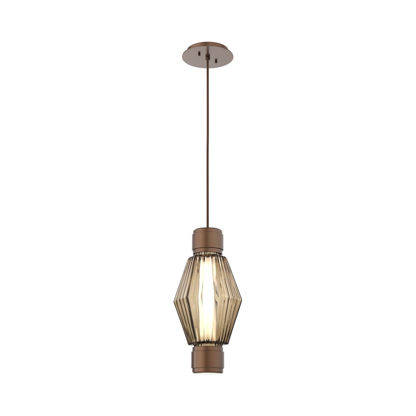 Aalto Mandrel LED Pendant Light in Burnished Bronze/Bronze Blown Glass.