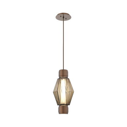 Aalto Mandrel LED Pendant Light in Burnished Bronze/Bronze Blown Glass.
