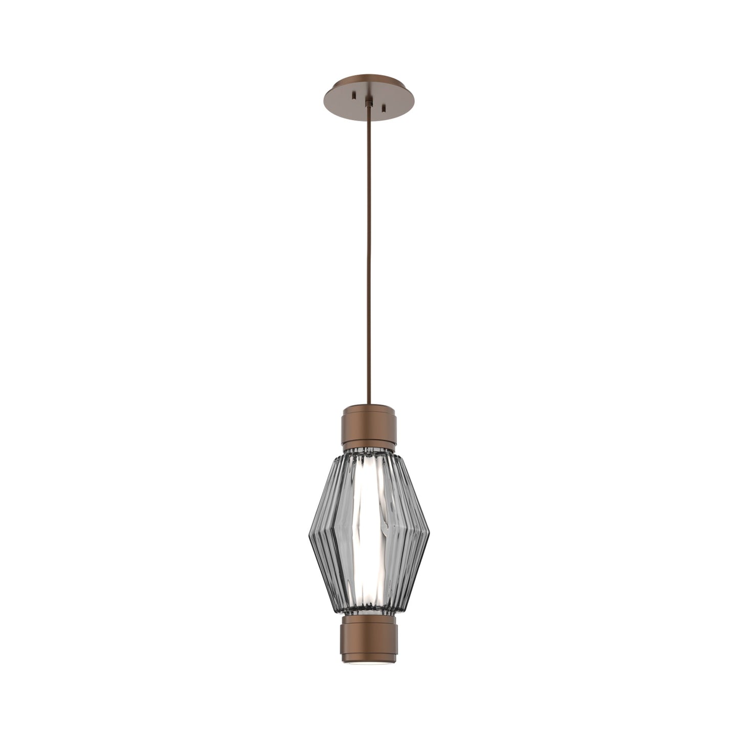 Aalto Mandrel LED Pendant Light in Burnished Bronze/Smoke Blown Glass.