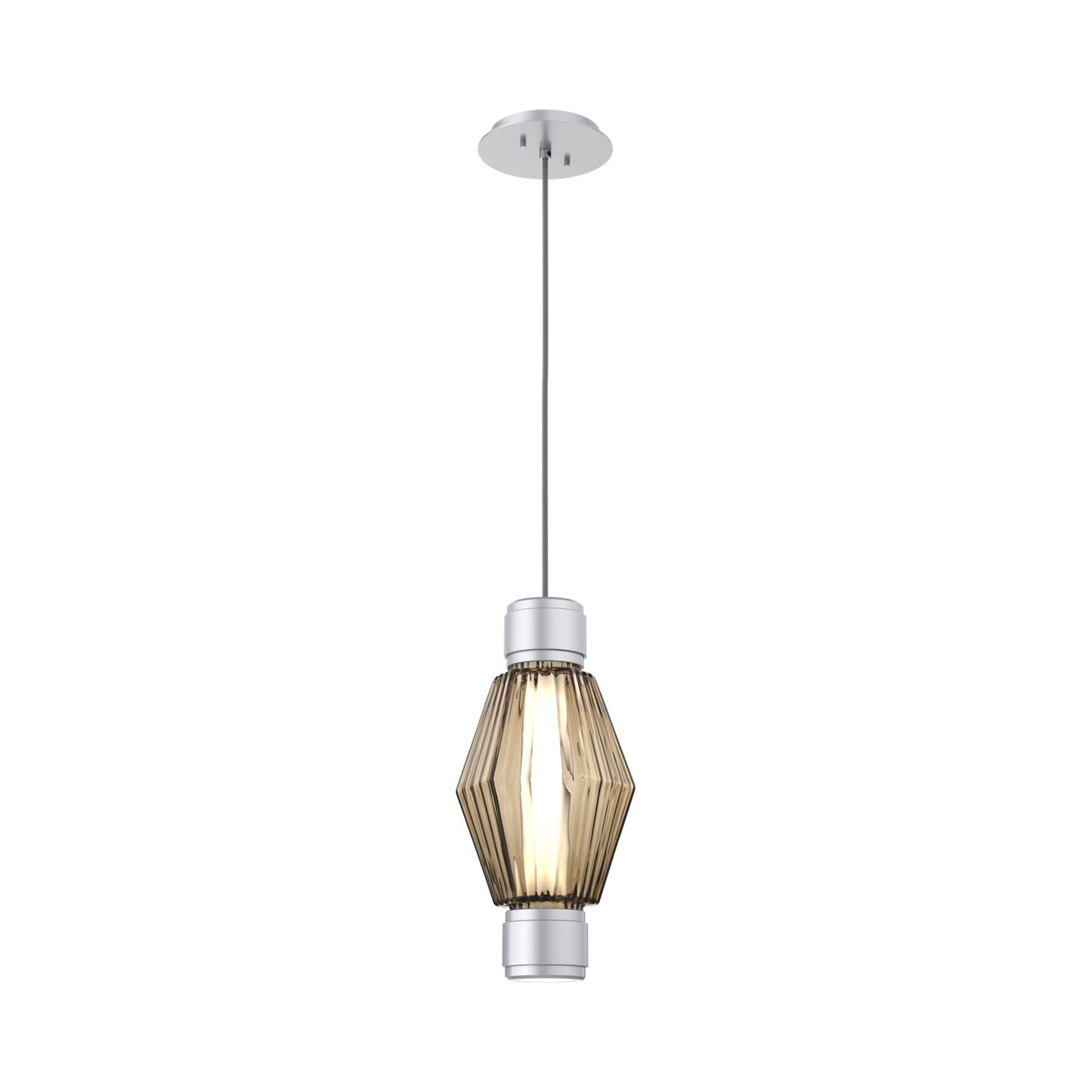 Aalto Mandrel LED Pendant Light in Classic Silver/Bronze Blown Glass.