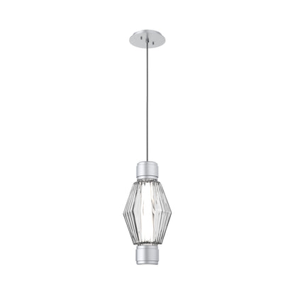 Aalto Mandrel LED Pendant Light in Classic Silver/Clear Blown Glass.