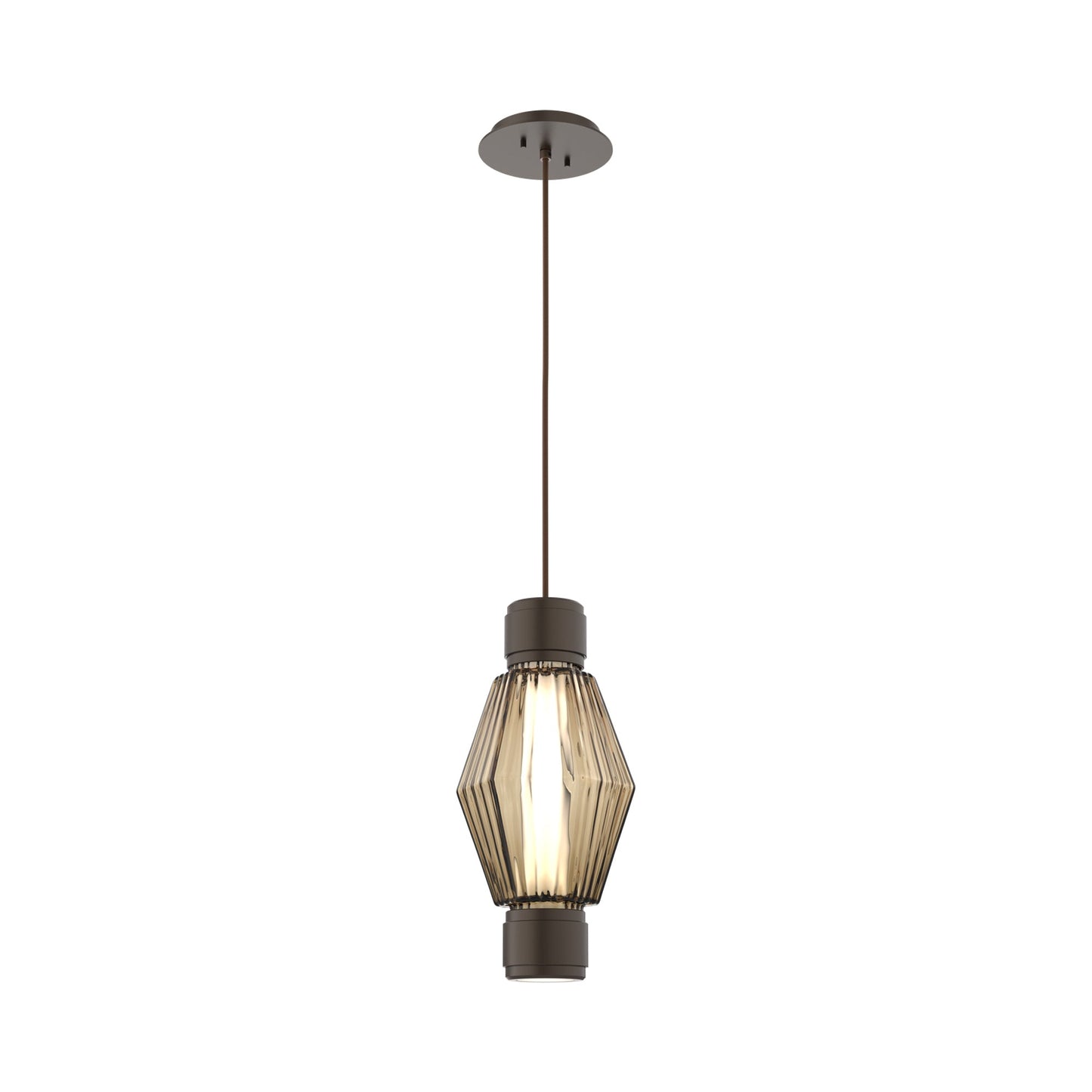 Aalto Mandrel LED Pendant Light in Flat Bronze/Bronze Blown Glass.