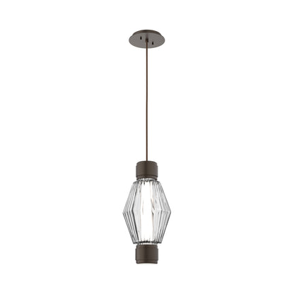 Aalto Mandrel LED Pendant Light in Flat Bronze/Clear Blown Glass.