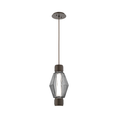 Aalto Mandrel LED Pendant Light in Flat Bronze/Smoke Blown Glass.