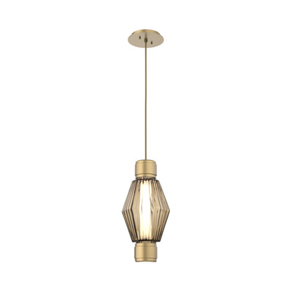 Aalto Mandrel LED Pendant Light in Gilded Brass/Bronze Blown Glass.