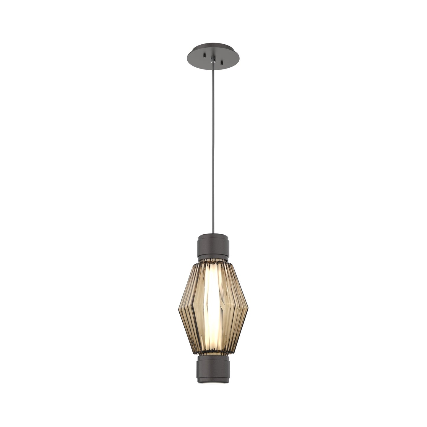 Aalto Mandrel LED Pendant Light in Graphite/Bronze Blown Glass.