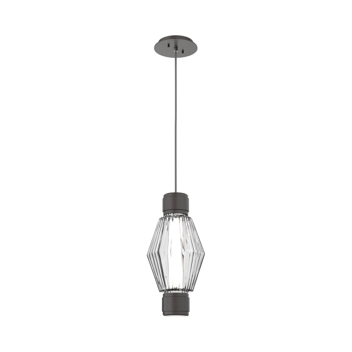 Aalto Mandrel LED Pendant Light in Graphite/Clear Blown Glass.