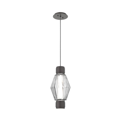 Aalto Mandrel LED Pendant Light in Graphite/Clear Blown Glass.