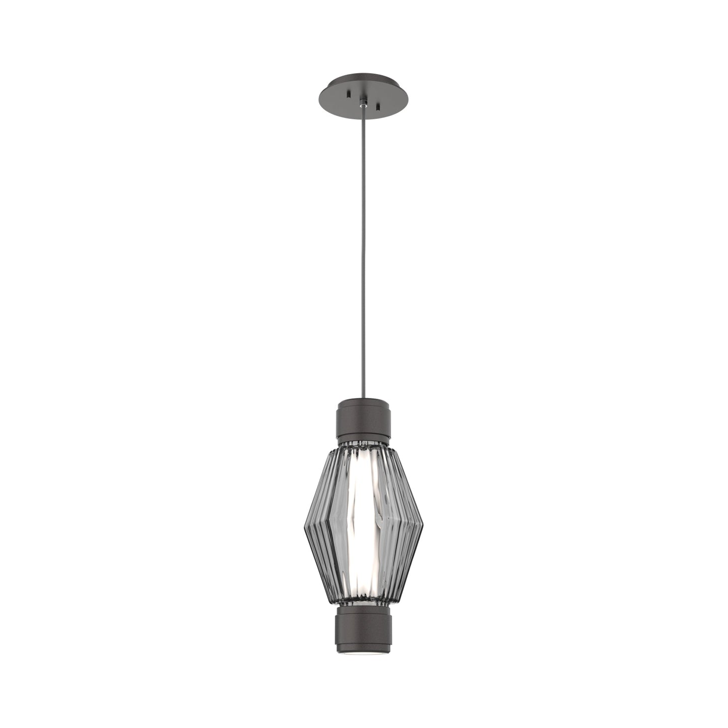 Aalto Mandrel LED Pendant Light in Graphite/Smoke Blown Glass.