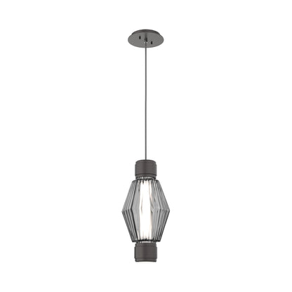 Aalto Mandrel LED Pendant Light in Graphite/Smoke Blown Glass.