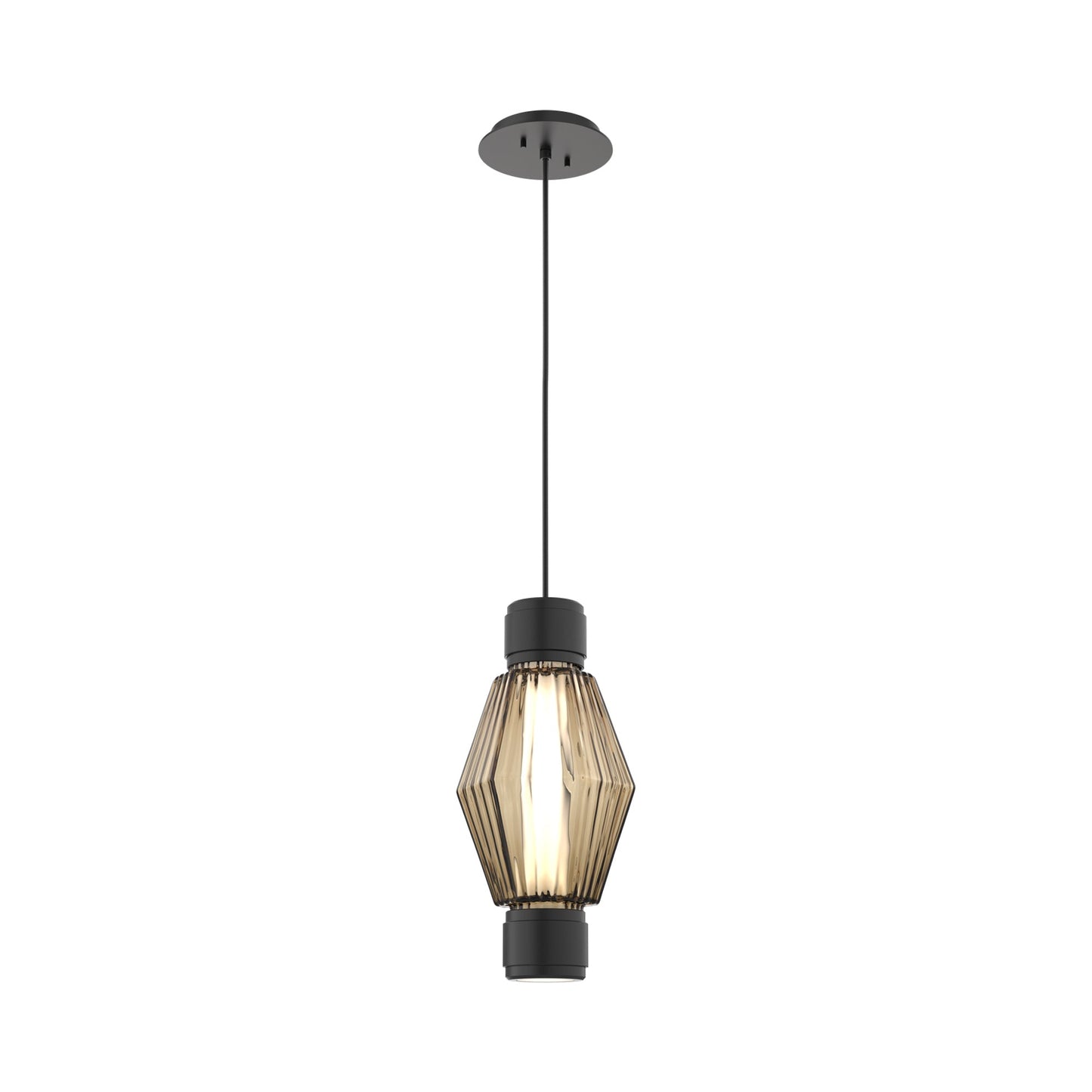 Aalto Mandrel LED Pendant Light in Matte Black/Bronze Blown Glass.