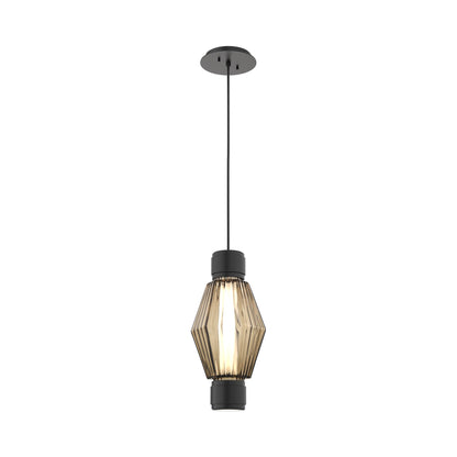 Aalto Mandrel LED Pendant Light in Matte Black/Bronze Blown Glass.