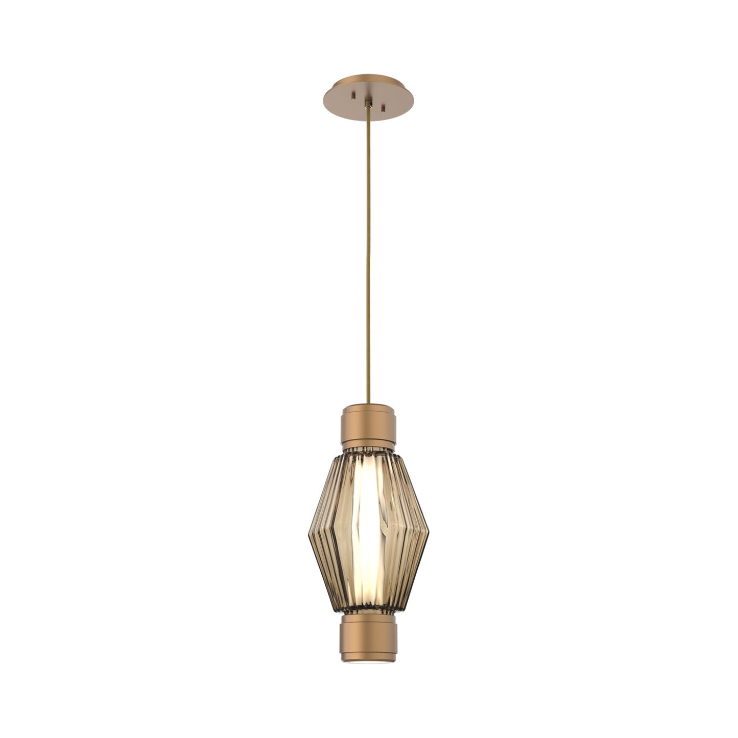 Aalto Mandrel LED Pendant Light in Novel Brass/Bronze Blown Glass.