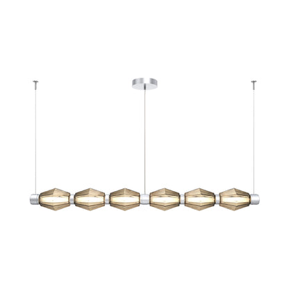 Aalto Mandrel Linear LED Chandelier in Classic Silver/Bronze Blown Glass (72.6-Inch).