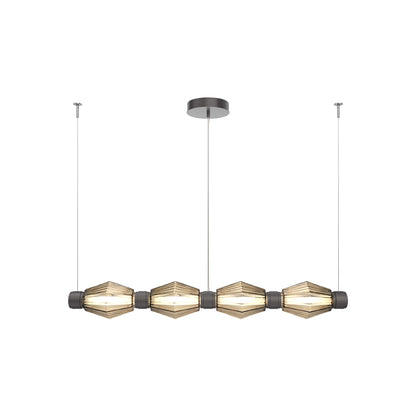 Aalto Mandrel Linear LED Chandelier in Graphite/Bronze Blown Glass (53.3-Inch).