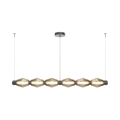 Aalto Mandrel Linear LED Chandelier in Graphite/Bronze Blown Glass (72.6-Inch).