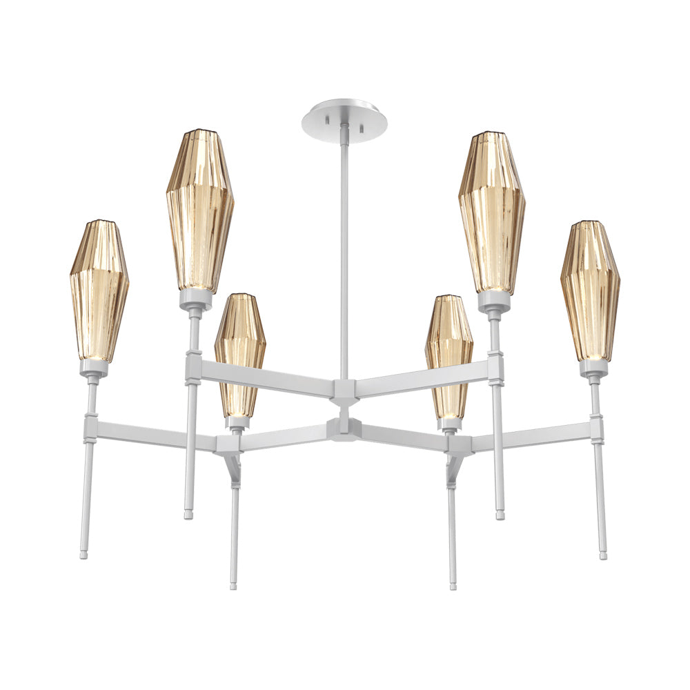 Aalto Round Belvedere LED Chandelier in Classic Silver/Bronze Blown Glass.