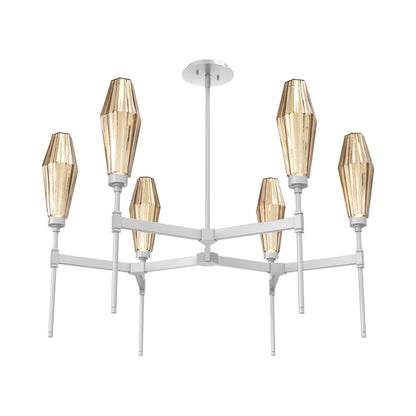 Aalto Round Belvedere LED Chandelier in Classic Silver/Bronze Blown Glass.