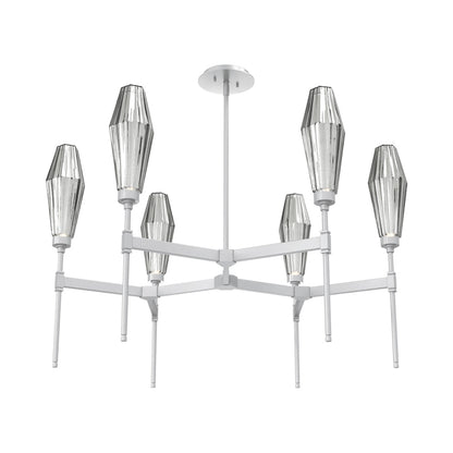 Aalto Round Belvedere LED Chandelier in Classic Silver/Smoke Blown Glass.