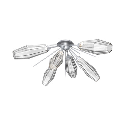 Aalto Starburst LED Flush Mount Ceiling Light in Classic Silver/Clear Blown Glass.