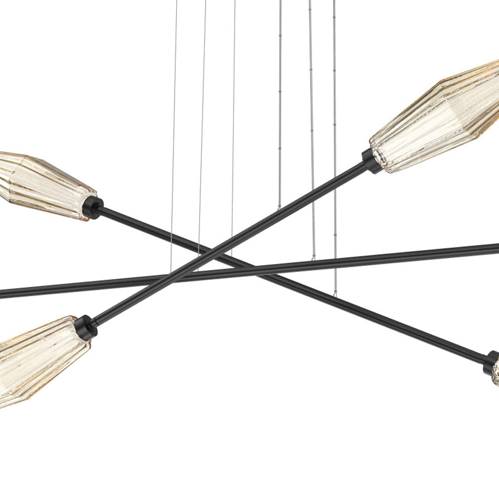 Aalto Triple Moda Linear LED Chandelier in Detail.