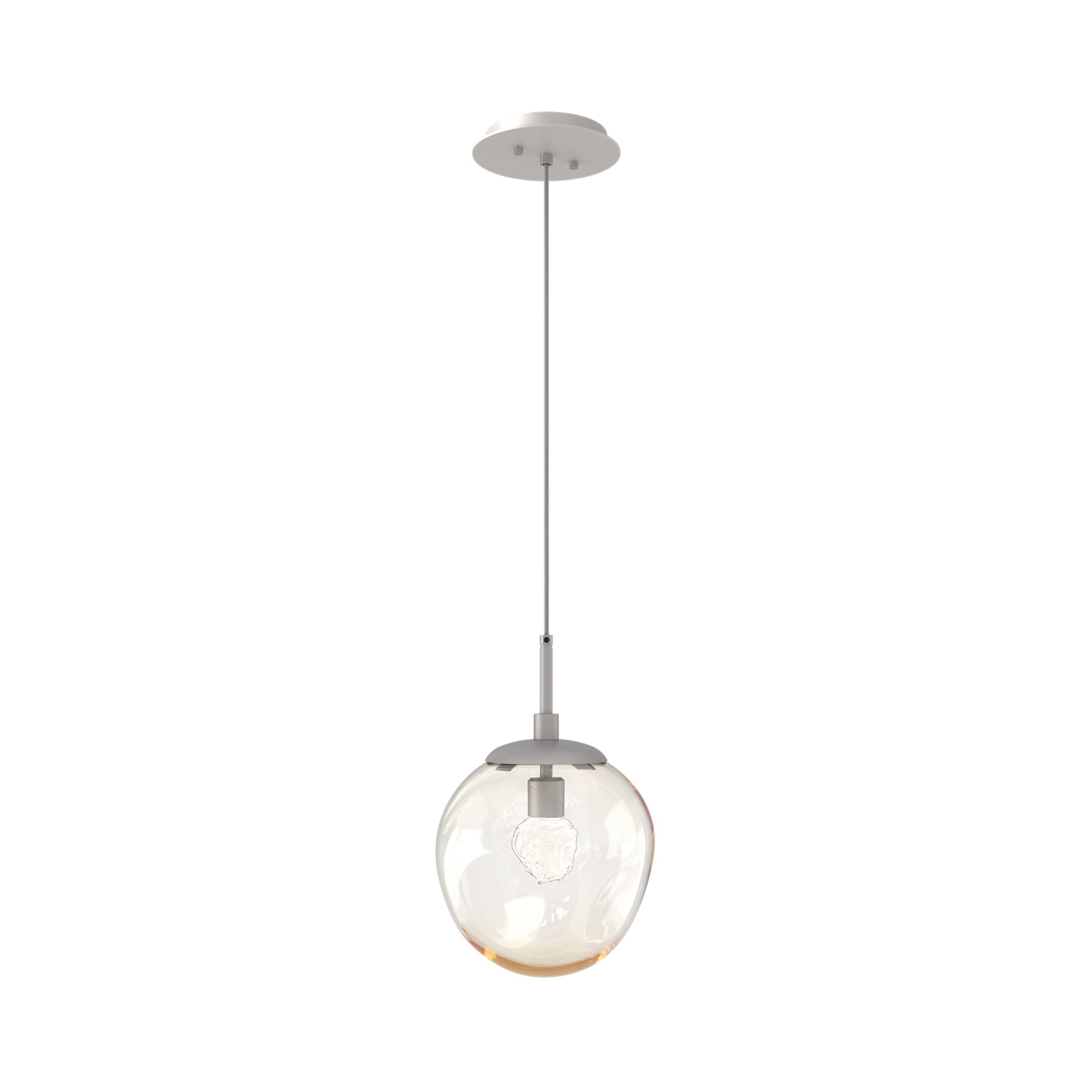 Aster LED Pendant Light in Beige Silver/Amber/Floret Crystal.