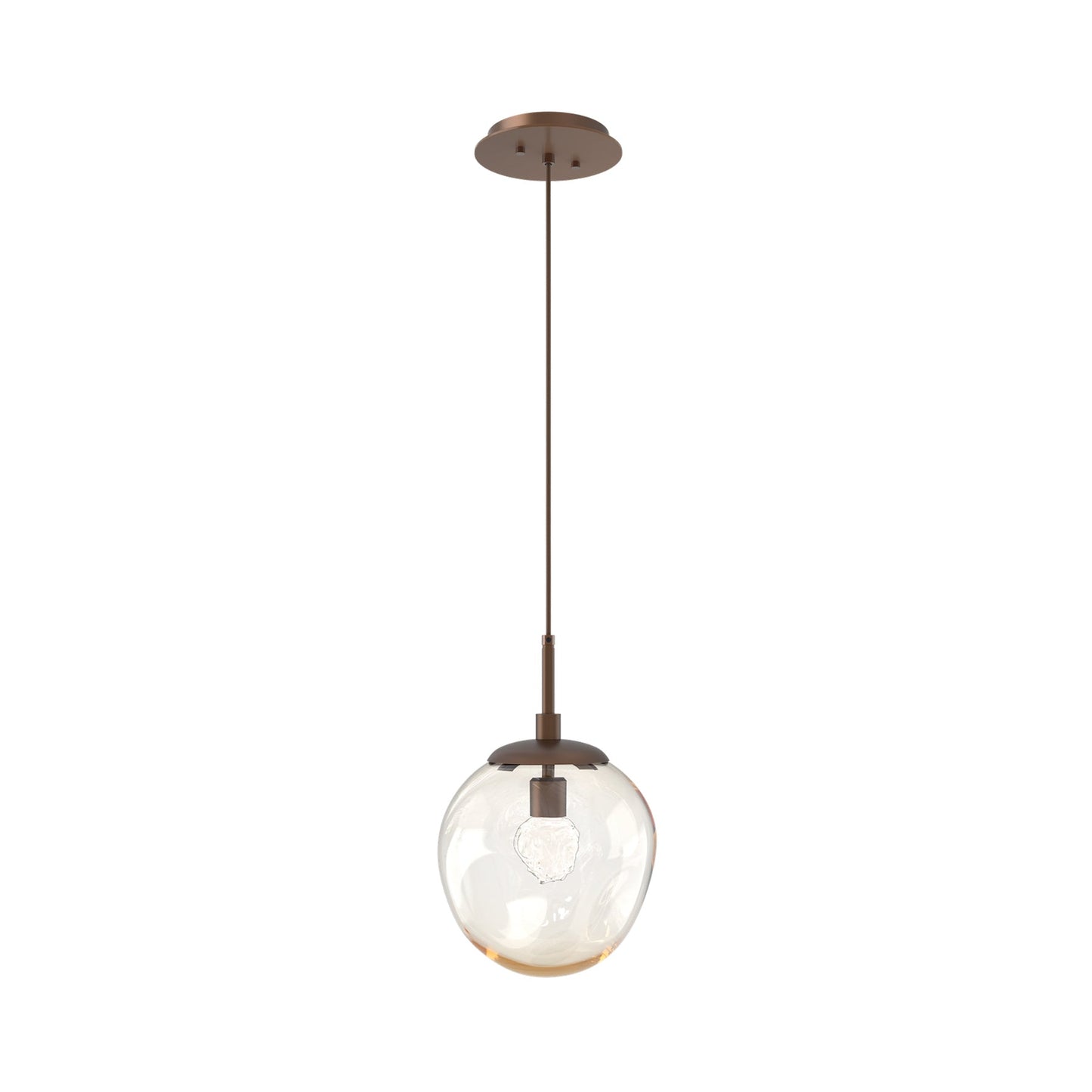 Aster LED Pendant Light in Burnished Bronze/Amber/Floret Crystal.