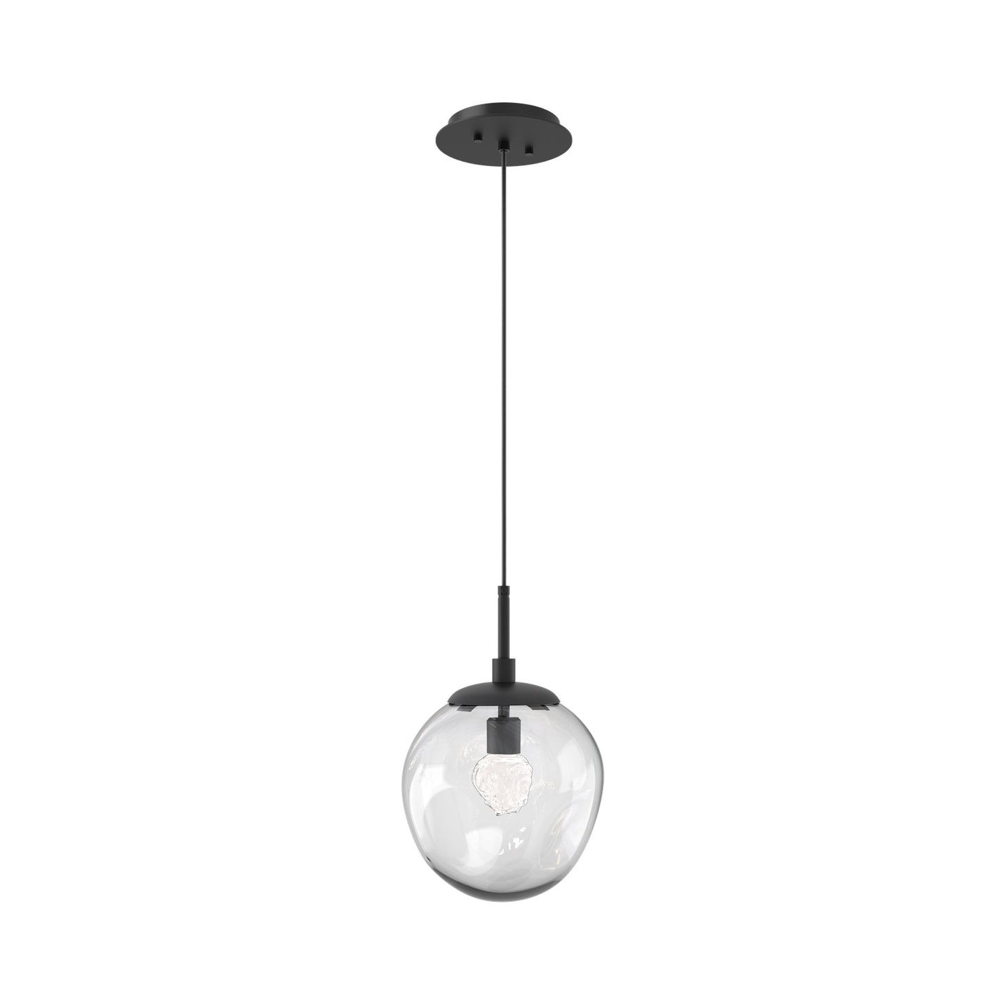 Aster LED Pendant Light in Matte Black/Clear/Floret Crystal.