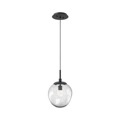 Aster LED Pendant Light in Matte Black/Clear/Floret Crystal.