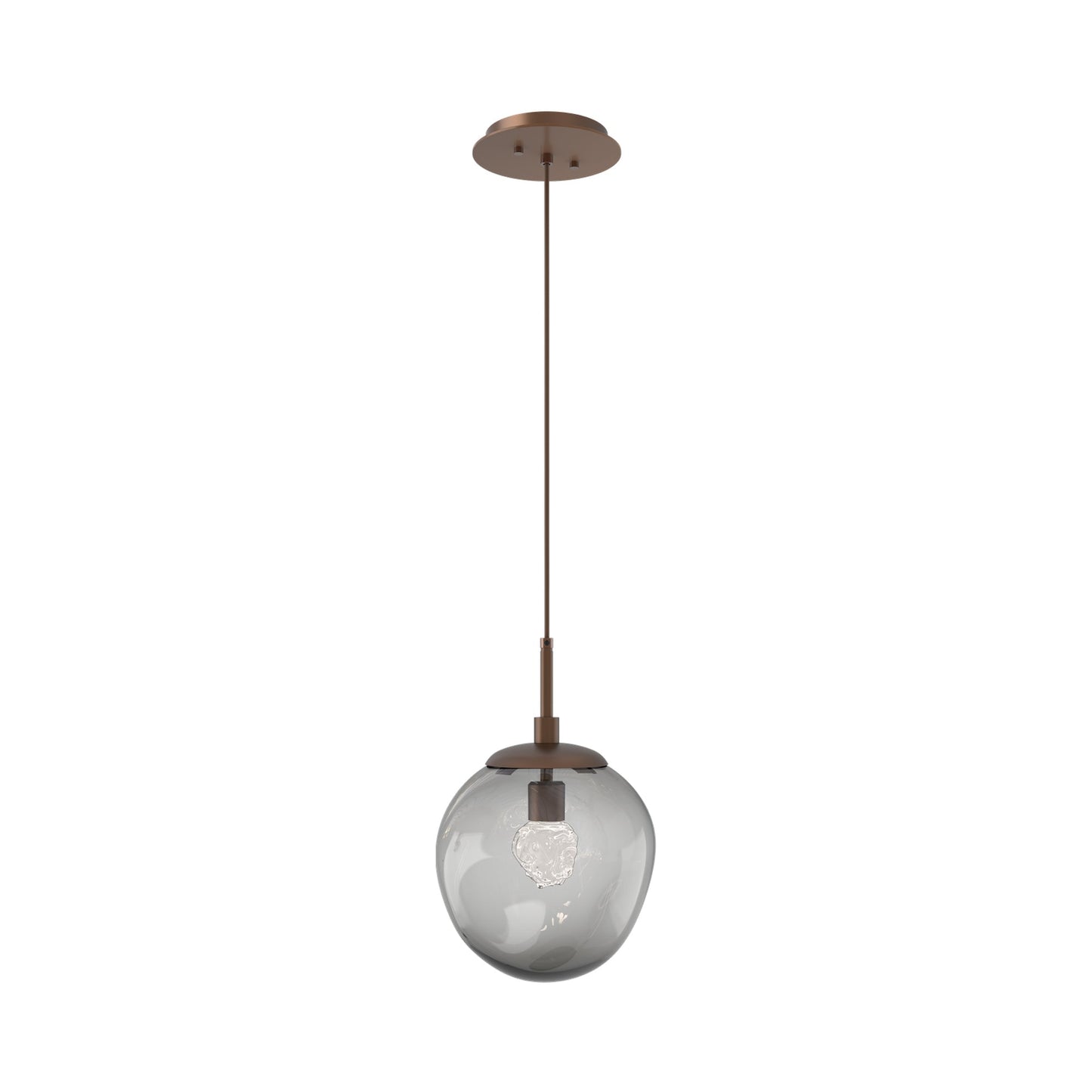 Aster LED Pendant Light in Burnished Bronze/Smoke/Floret Crystal.