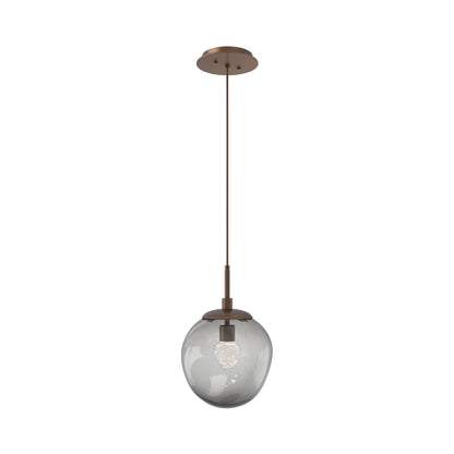 Aster LED Pendant Light in Burnished Bronze/Smoke/Floret Crystal.