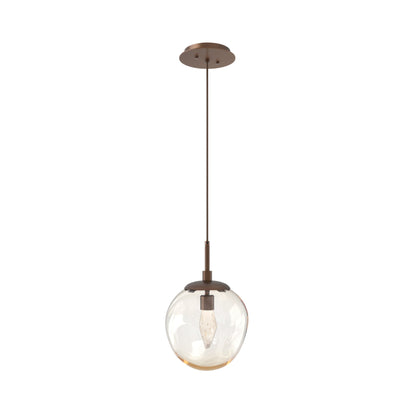 Aster LED Pendant Light in Burnished Bronze/Amber/Geo Crystal.