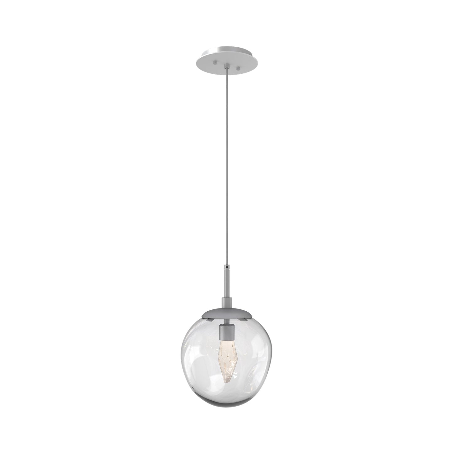 Aster LED Pendant Light in Classic Silver/Clear/Geo Crystal.